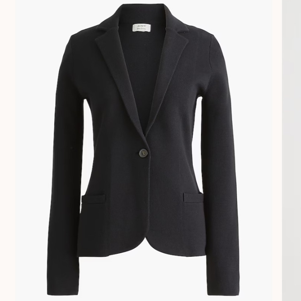 J. Crew Factory Black 2 Button Knit Blazer